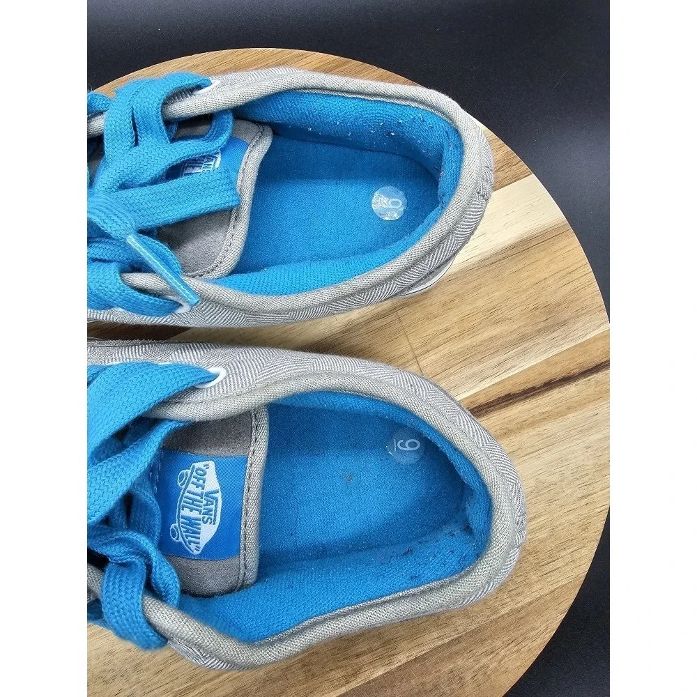 Vans Gray And‎ Blue Womens Size 6 Leather Sneakers